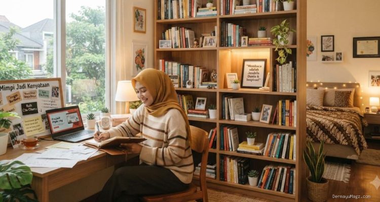 10 Ide Desain Kamar Rak Buku Sesuai Kepribadian, Bikin Semangat!