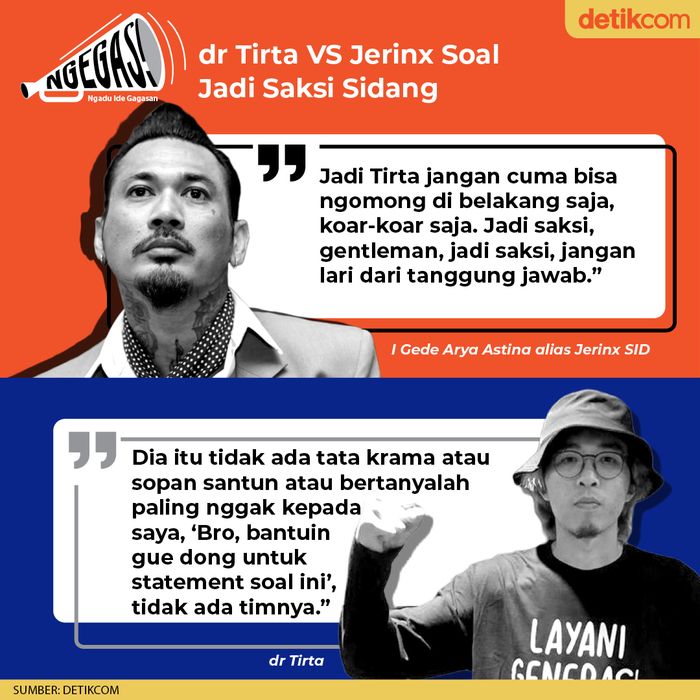 dr Tirta VS Jerinx Soal Jadi Saksi Sidang
