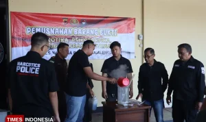 Pemusnahan Barang Bukti Sabu Kasus Pohang di Majalengka