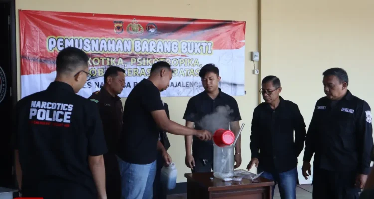 Pemusnahan Barang Bukti Sabu Kasus Pohang di Majalengka