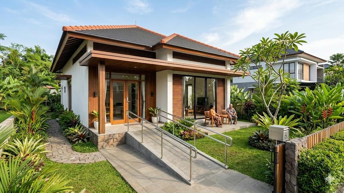 10 Desain Rumah 1 Lantai Hemat Biaya untuk Pasangan Lansia Nyaman