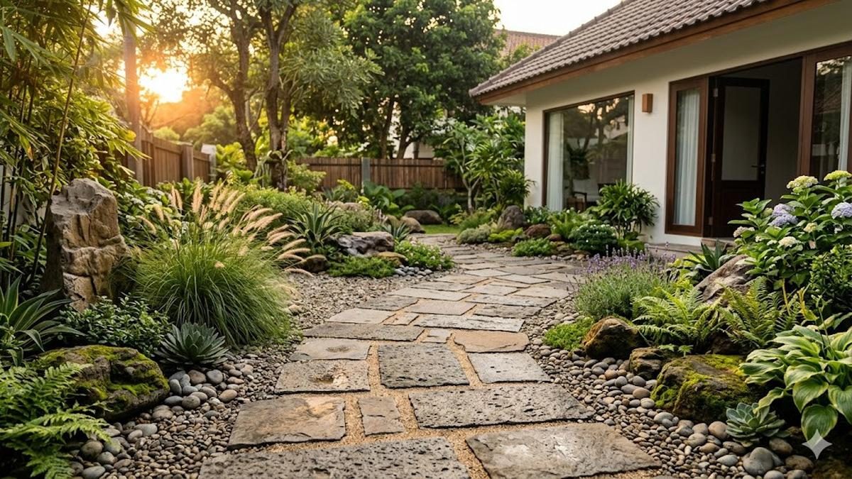 10 Inspirasi Taman Batu di Halaman Rumah: Solusi Minim Genangan