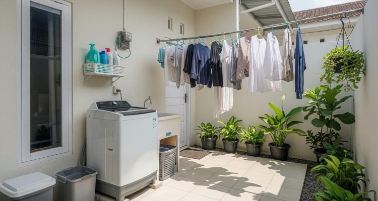 15 Desain Rumah Sederhana 1 Lantai dengan Area Cuci Terbuka yang Menarik