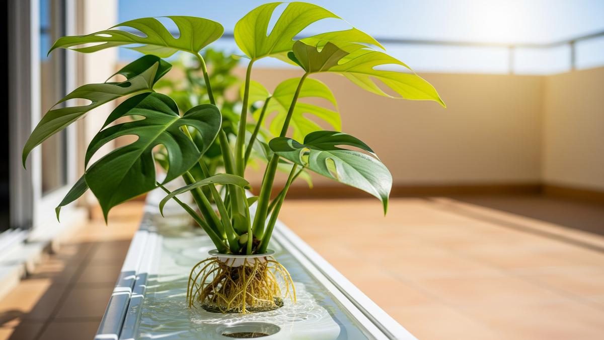 6 Tips Jaga Monstera Hidroponik Teras Panas Tetap Hijau