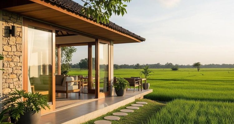 7 Desain Rumah Pedesaan Berteras Luas Menghadap Sawah, Hunian Asri dan Nyaman