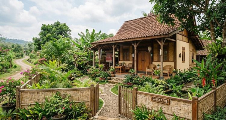 7 Inspirasi Rumah Kampung Bergaya Natural dengan Pagar Bambu dan Kayu
