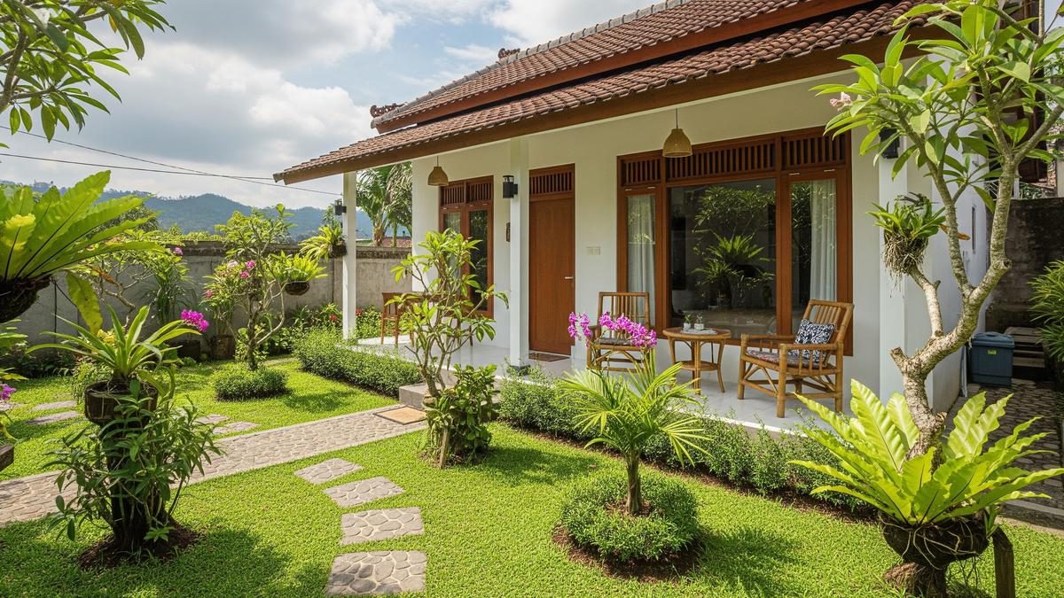 7 Inspirasi Rumah Sederhana dengan Pemandangan Taman Hijau yang Asri