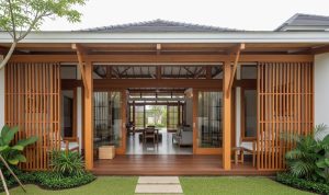 8 Rumah Minimalis Desa Perpaduan Kayu dan Baja Ringan Kokoh