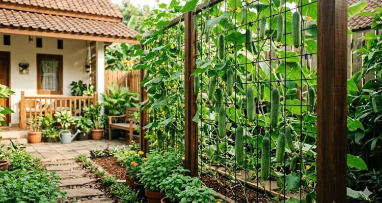 Cara Membuat Kebun Timun Gantung Sederhana untuk Lahan Terbatas, Panduan Berkebun Panen Maksimal