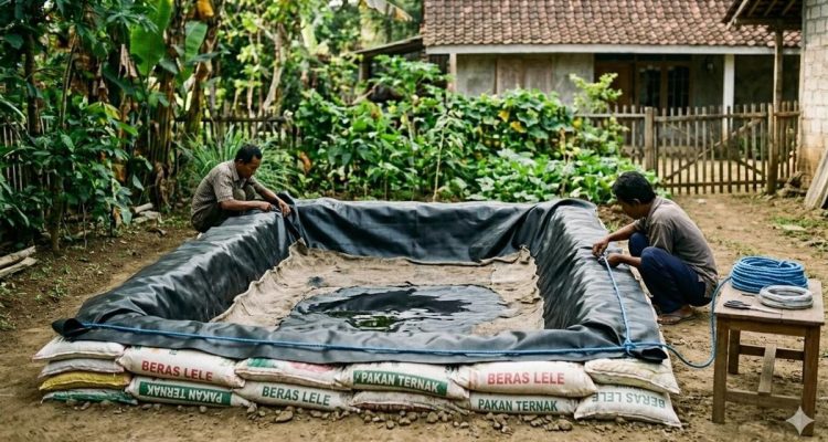 Cara Membuat Kolam Ikan dari Karung Tanpa Semen, Cepat & Hemat
