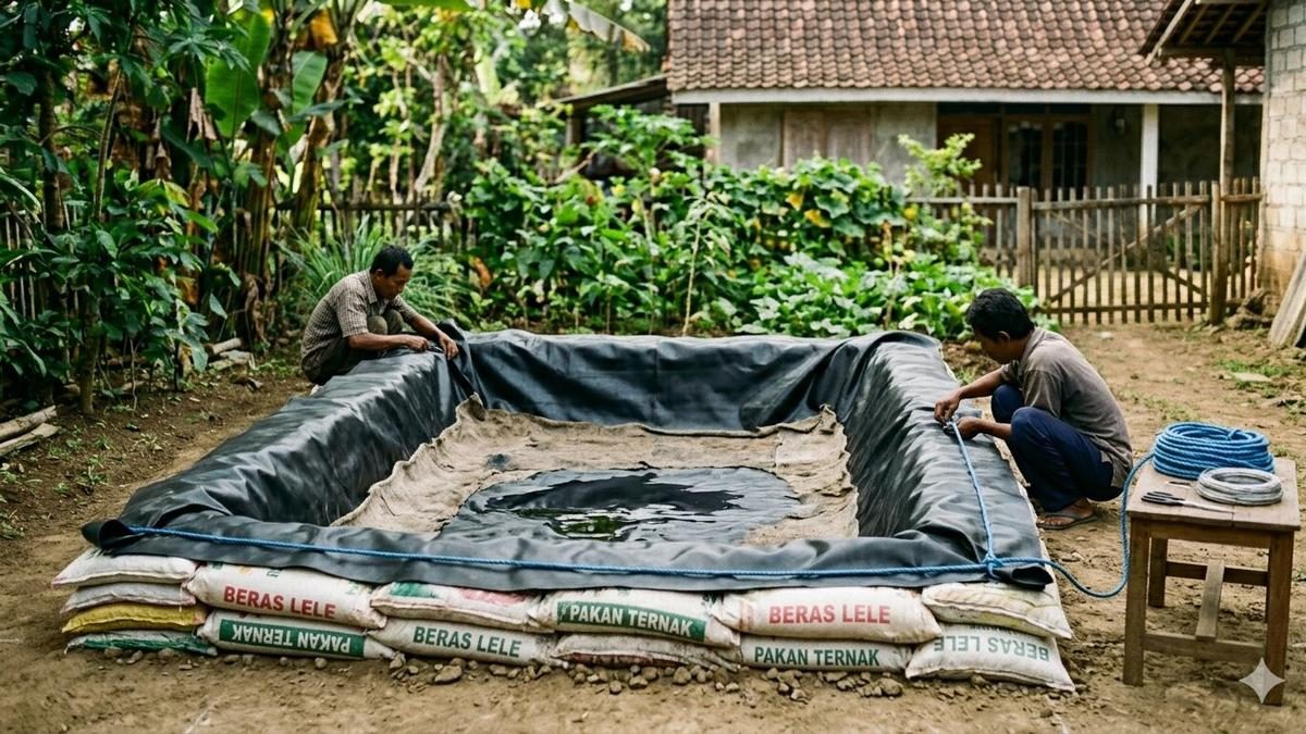 Cara Membuat Kolam Ikan dari Karung Tanpa Semen, Cepat & Hemat