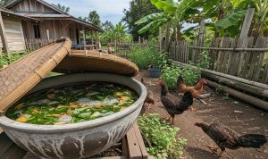 Cara Membuat Pakan Ayam Kampung dari Bayam Liar Fermentasi