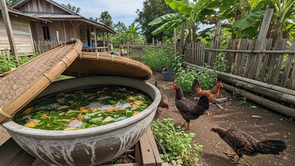 Cara Membuat Pakan Ayam Kampung dari Bayam Liar Fermentasi