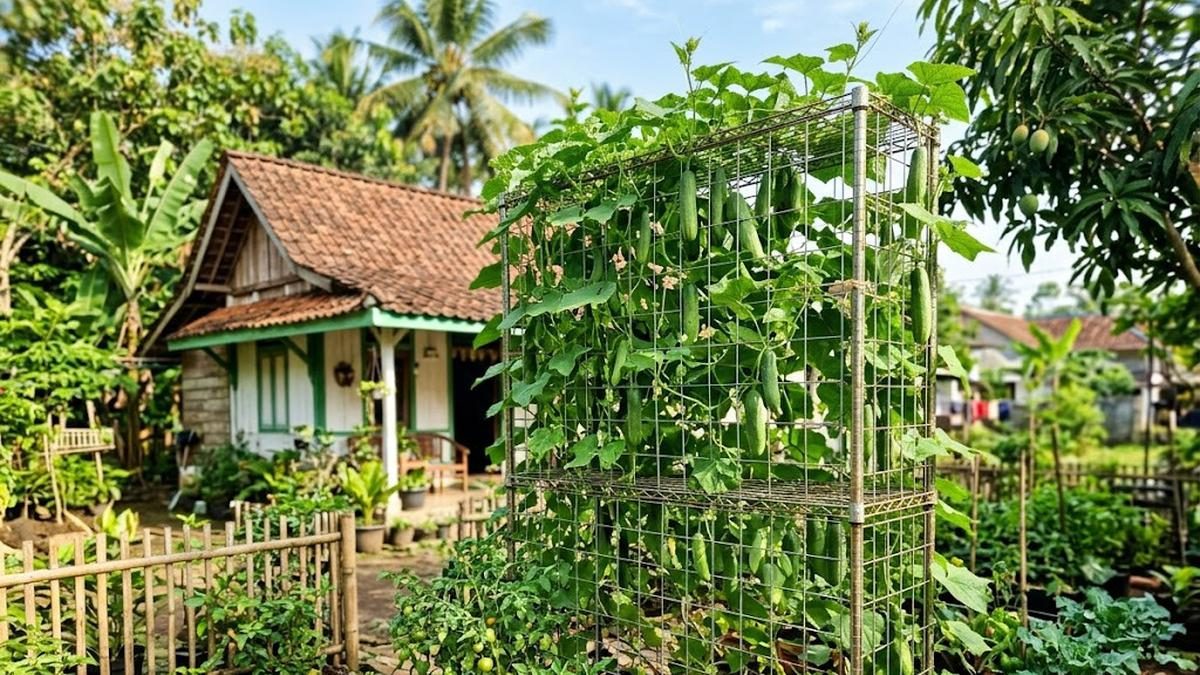 Cara Menanam Timun Gantung di Rak Bekas yang Efisien Lahan