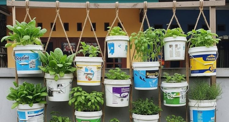 Cara Mudah Membuat Kebun Vertikal Hemat Lahan dengan Ember Bekas