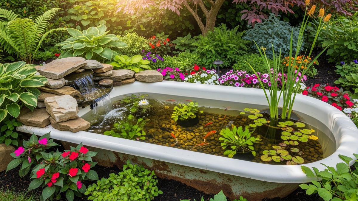 Cara Mudah Ubah Bak Mandi Tua Jadi Kolam Ikan Cantik Berbiaya Hemat
