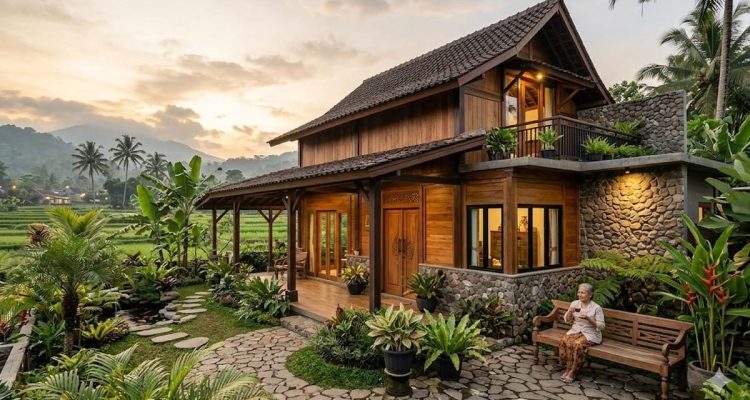 Contoh Rumah Pedesaan Bergaya Minimalis dengan Sentuhan Rustic Modern