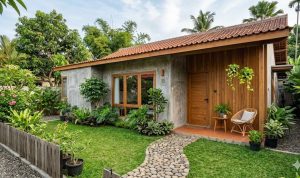 Desain Rumah Modern: Perpaduan Kayu dan Beton Ekspos