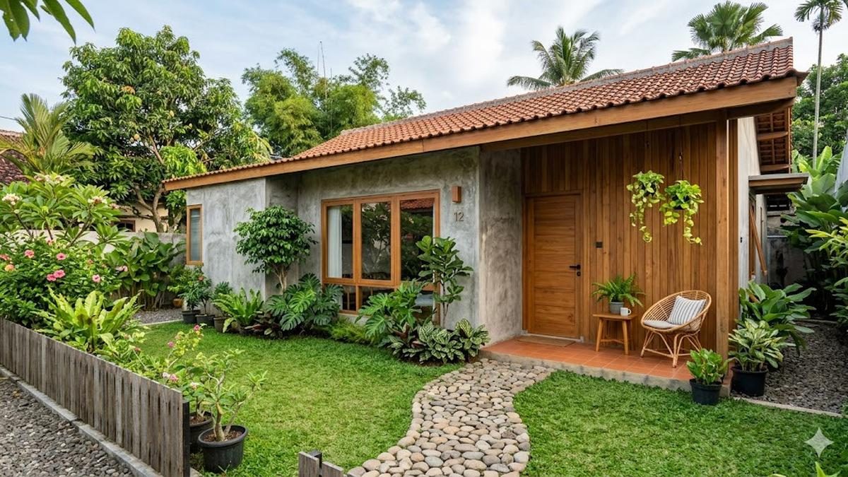 Desain Rumah Modern: Perpaduan Kayu dan Beton Ekspos