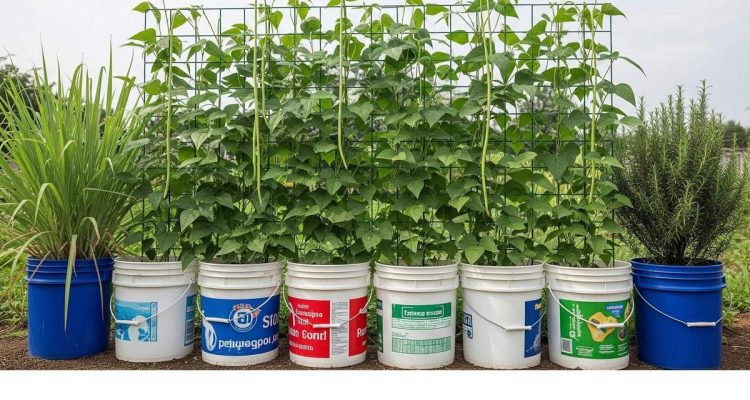 Ide Berkebun Vertikal dengan Kacang-kacangan dan Ember Bekas untuk Panen Melimpah