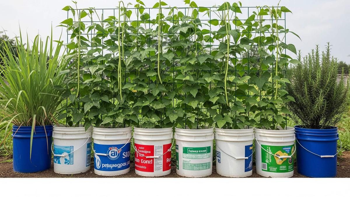 Ide Berkebun Vertikal dengan Kacang-kacangan dan Ember Bekas untuk Panen Melimpah