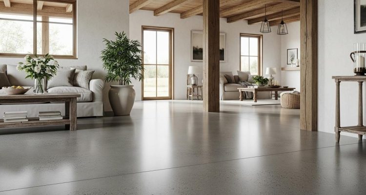 Inspirasi 8 Desain Lantai Semen Ekspos untuk Rumah Pedesaan Modern