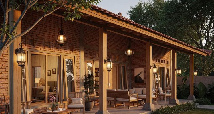 Inspirasi Rumah Kecil dengan Teras Keliling Bergaya Jawa Modern