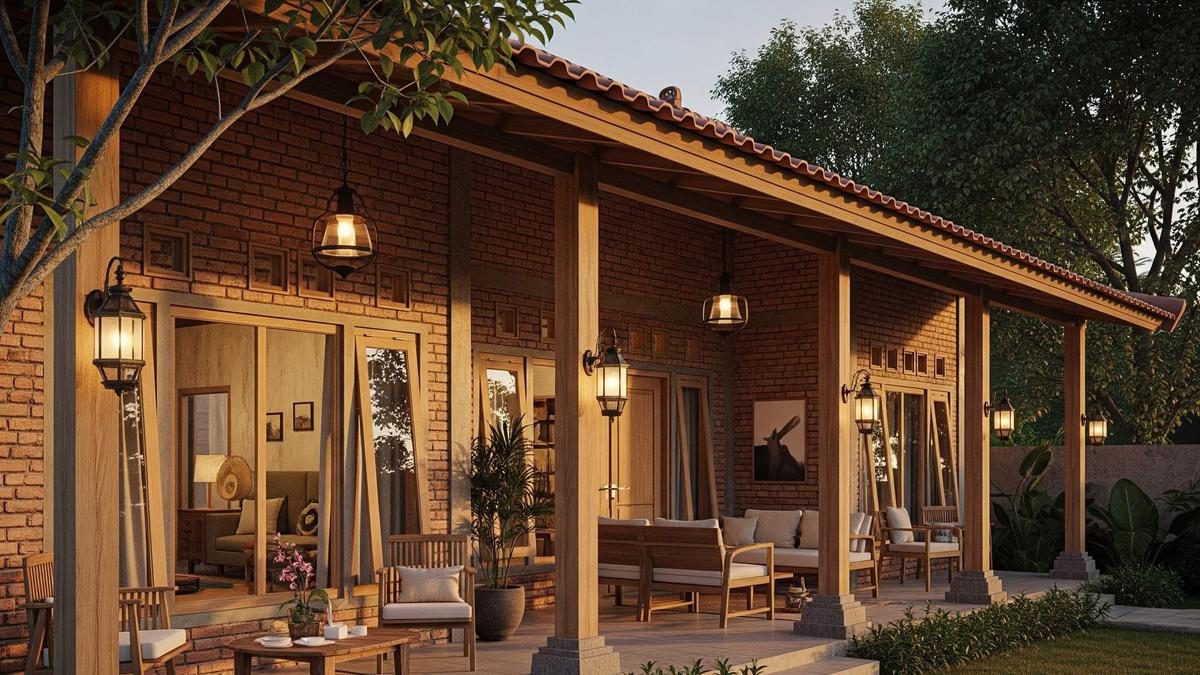 Inspirasi Rumah Kecil dengan Teras Keliling Bergaya Jawa Modern
