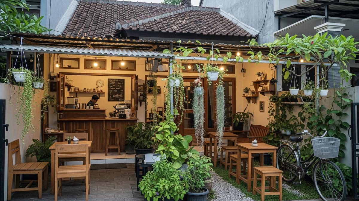 Inspirasi Warung Kopi Depan Rumah Bergaya Cafe Kebun untuk Berkumpul