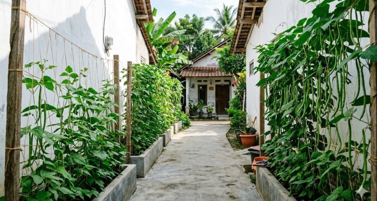 Kebun Buncis Gantung Estetik dengan Rafia di Lahan Terbatas