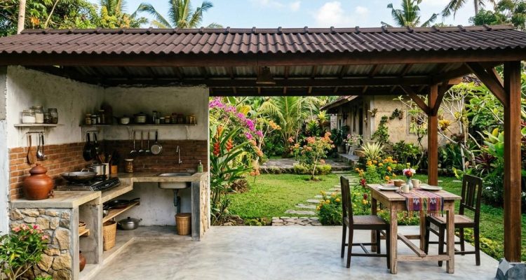 Model Dapur Outdoor Estetik dan Fungsional untuk Rumah Kecil di Desa