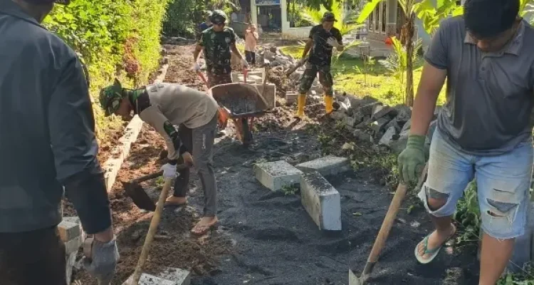 Pembangunan Jalan TMMD 128 Probolinggo di Desa Brabe Melambangkan Kerjasama TNI dan Masyarakat