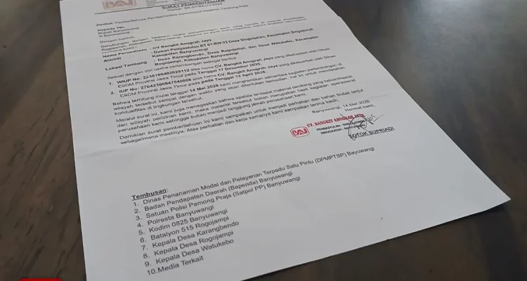 Pemilik Izin Tambang Galian C Banyuwangi Tutup, Kecewa Tambang Ilegal Bebas