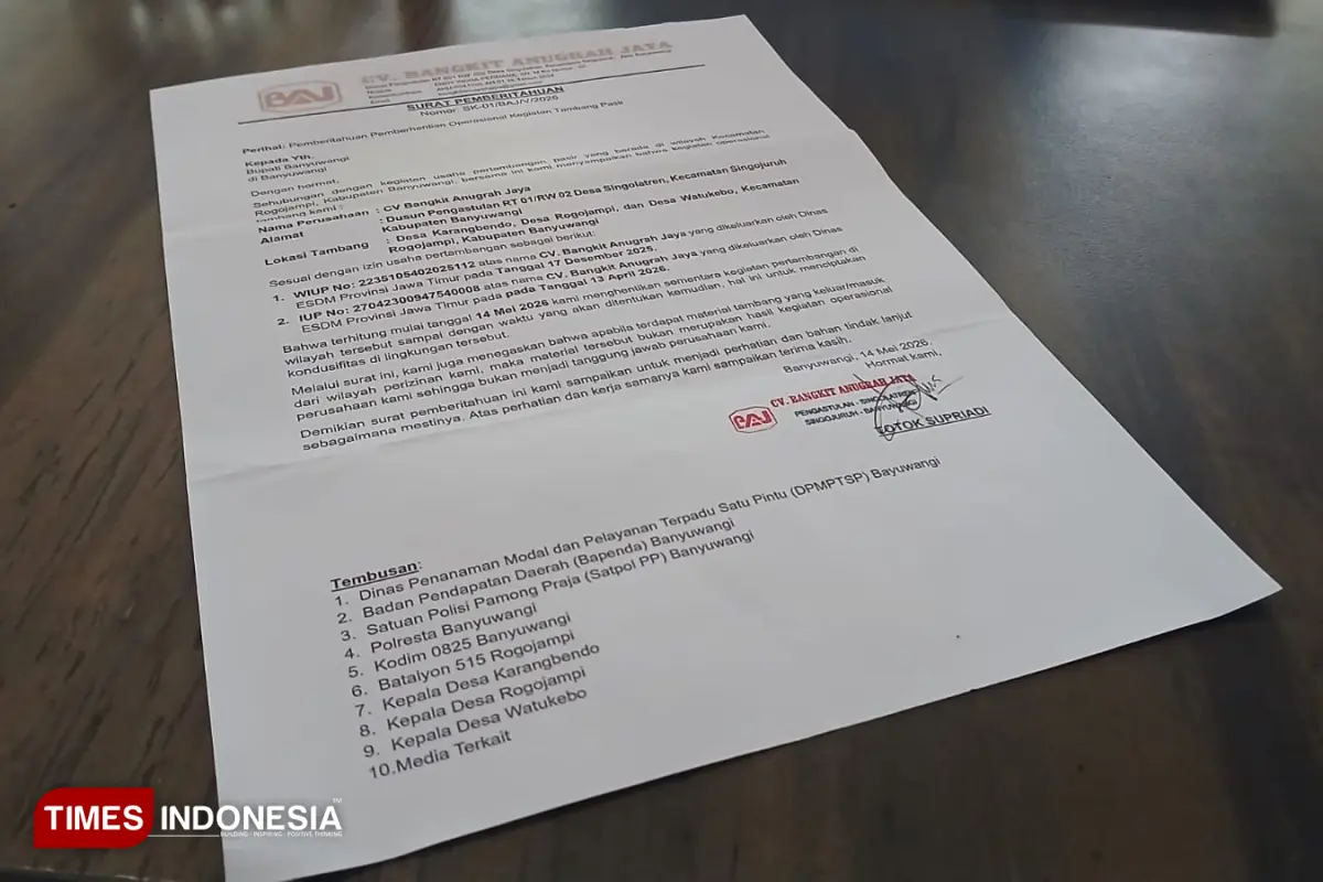 Pemilik Izin Tambang Galian C Banyuwangi Tutup, Kecewa Tambang Ilegal Bebas