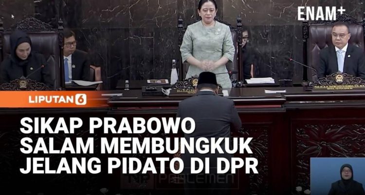 Prabowo Bungkuk Hormat Sebelum Pidato di DPR
