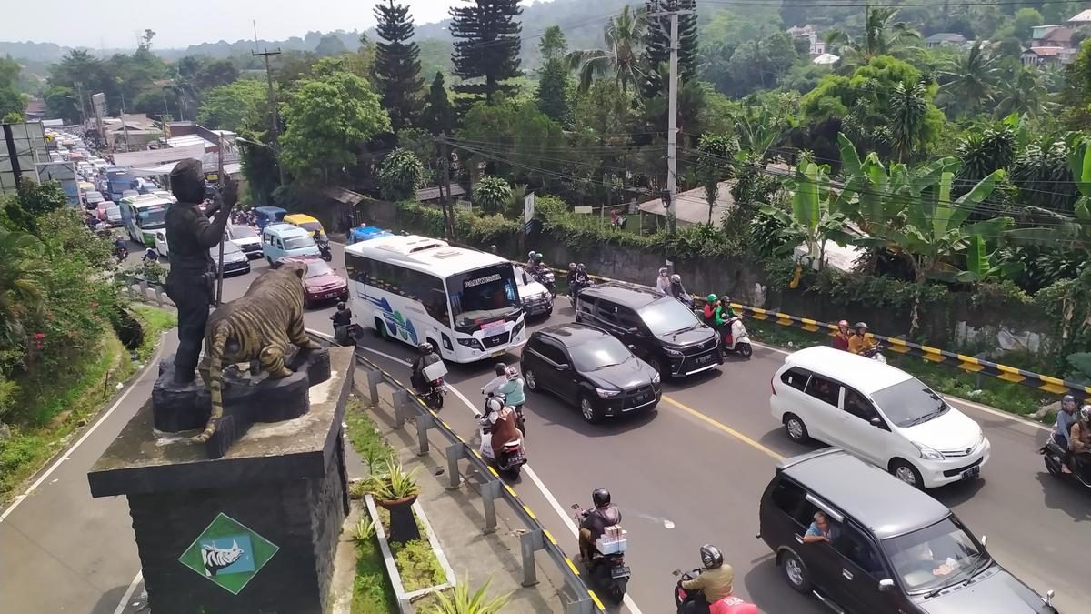 Puncak Macet, Ribuan Kendaraan Arah Puncak Diberlakukan Satu Arah
