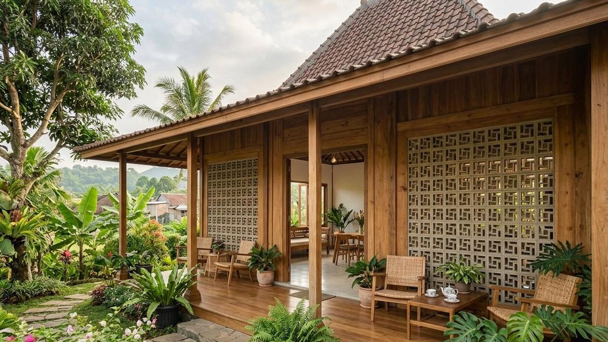 Roster dan Kayu: Kombinasi Ideal untuk Rumah Desa yang Adem dan Estetik