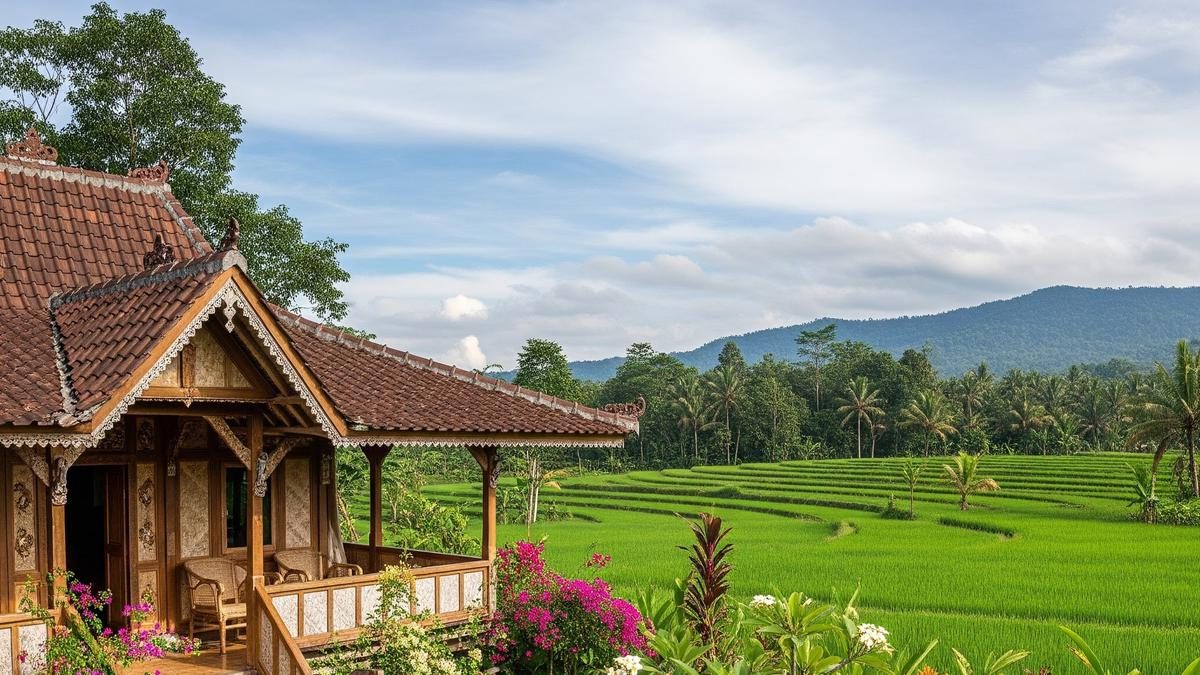 Rumah Pedesaan dengan Jendela Jalusi untuk Sirkulasi Udara Optimal