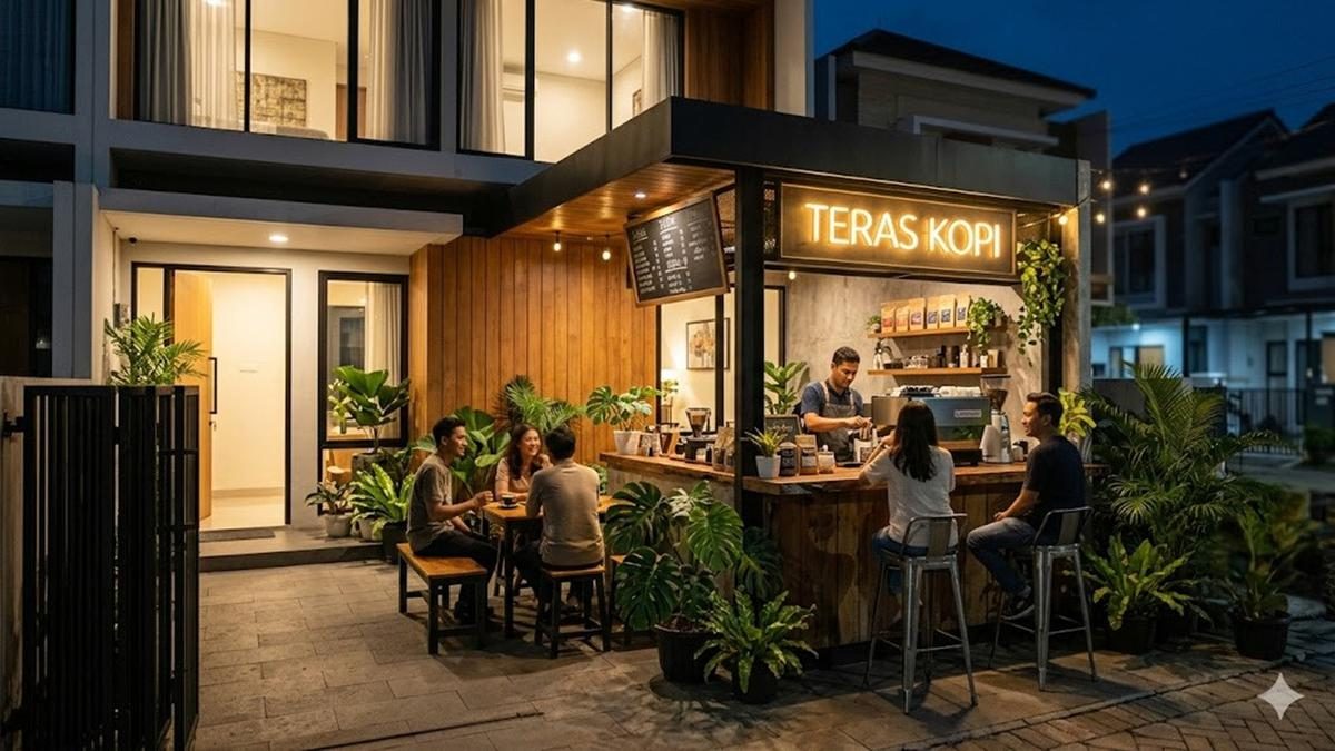 Teras Rumah Minimalis Jadi Coffee Corner Idaman, Bikin Tetangga Terpesona