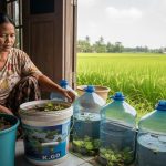 Ternak Hewan Mini di Wadah Bekas untuk Ibu Rumah Tangga di Pinggiran Sawah