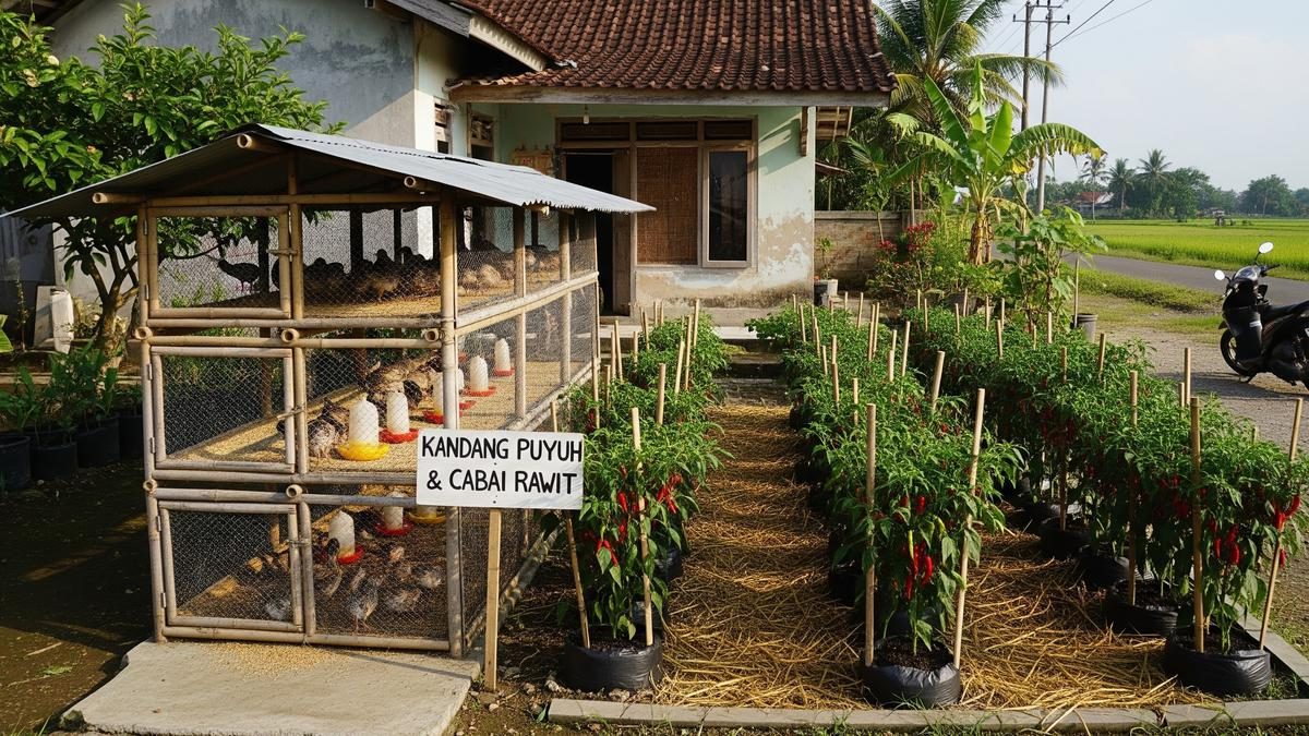 Ternak Puyuh dan Cabai Rawit di Lahan Sempit yang Menguntungkan