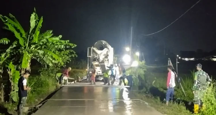 TMMD 128 Selesai Cor Jalan Poros Slempit, Ekonomi Desa Semakin Terbuka
