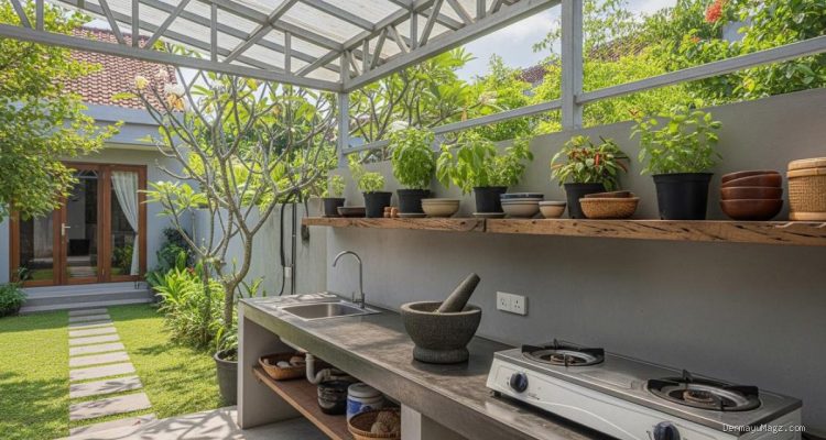 10 Inspirasi Dapur Belakang Rumah yang Nyaman dan Teduh dengan Rangka Baja