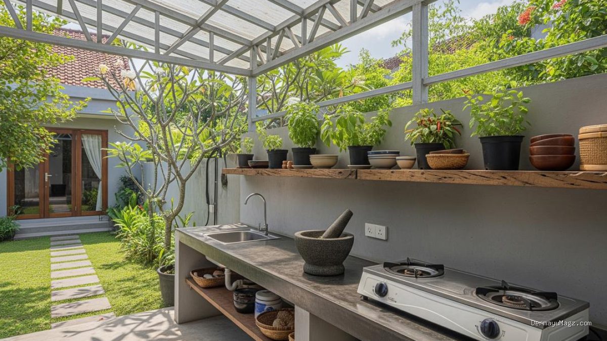 10 Inspirasi Dapur Belakang Rumah yang Nyaman dan Teduh dengan Rangka Baja