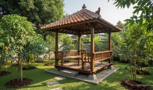 6 Desain Gazebo Sederhana untuk Kebun Buah Lahan Terbatas yang Nyaman dan Fungsional