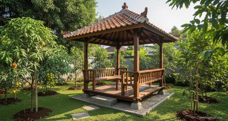 6 Desain Gazebo Sederhana untuk Kebun Buah Lahan Terbatas yang Nyaman dan Fungsional