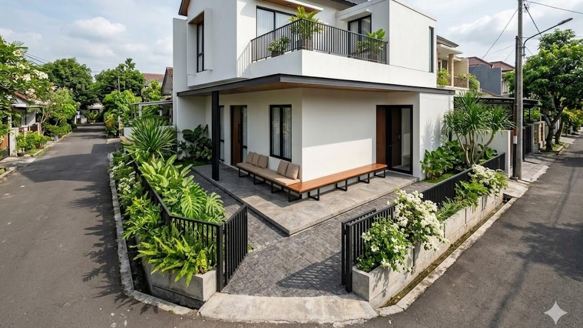 6 Desain Teras Memanjang untuk Rumah Hook Kecil yang Nyaman dan Estetik
