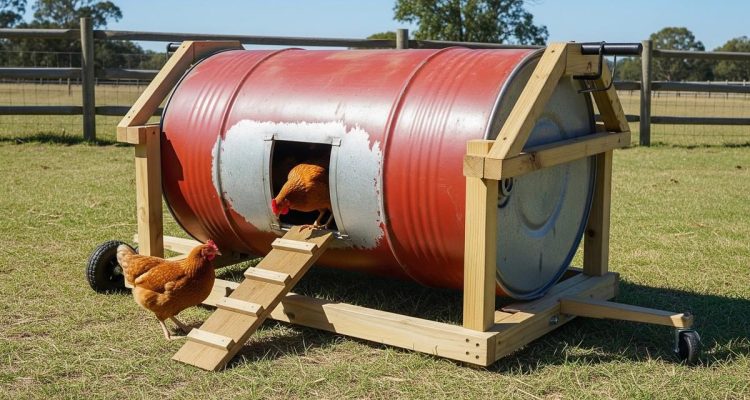 7 Kandang Ayam Portabel dari Drum Bekas yang Dapat Dipindahkan, Inovasi Praktis Ramah Lingkungan