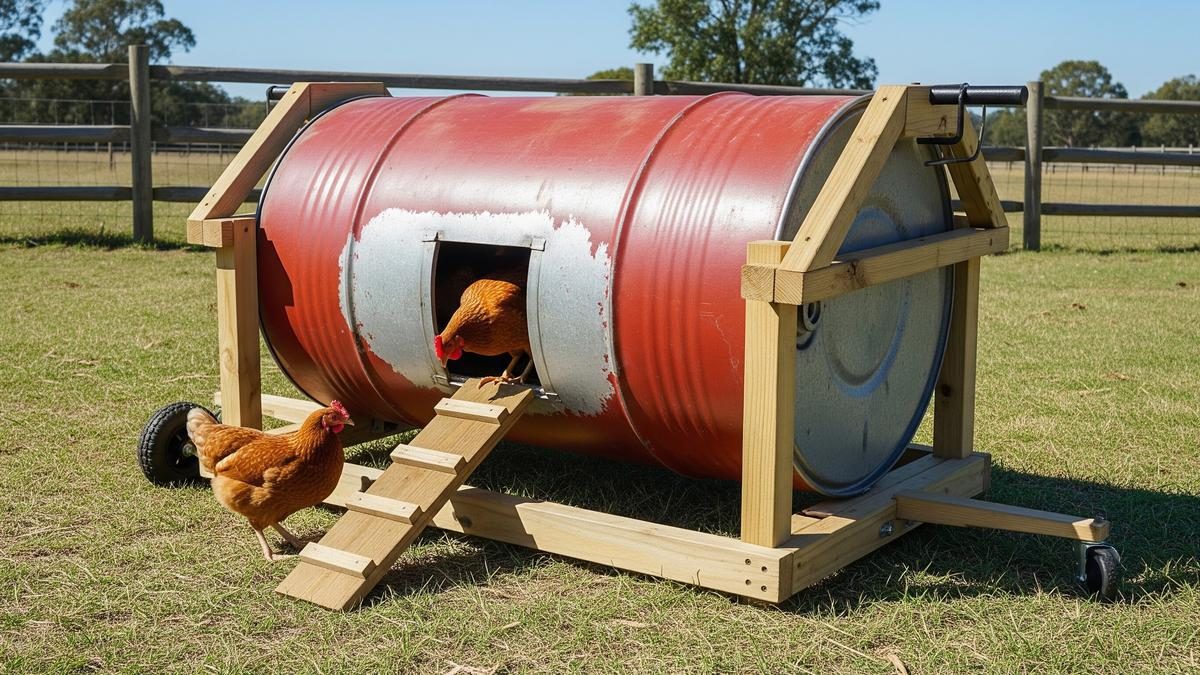 7 Kandang Ayam Portabel dari Drum Bekas yang Dapat Dipindahkan, Inovasi Praktis Ramah Lingkungan