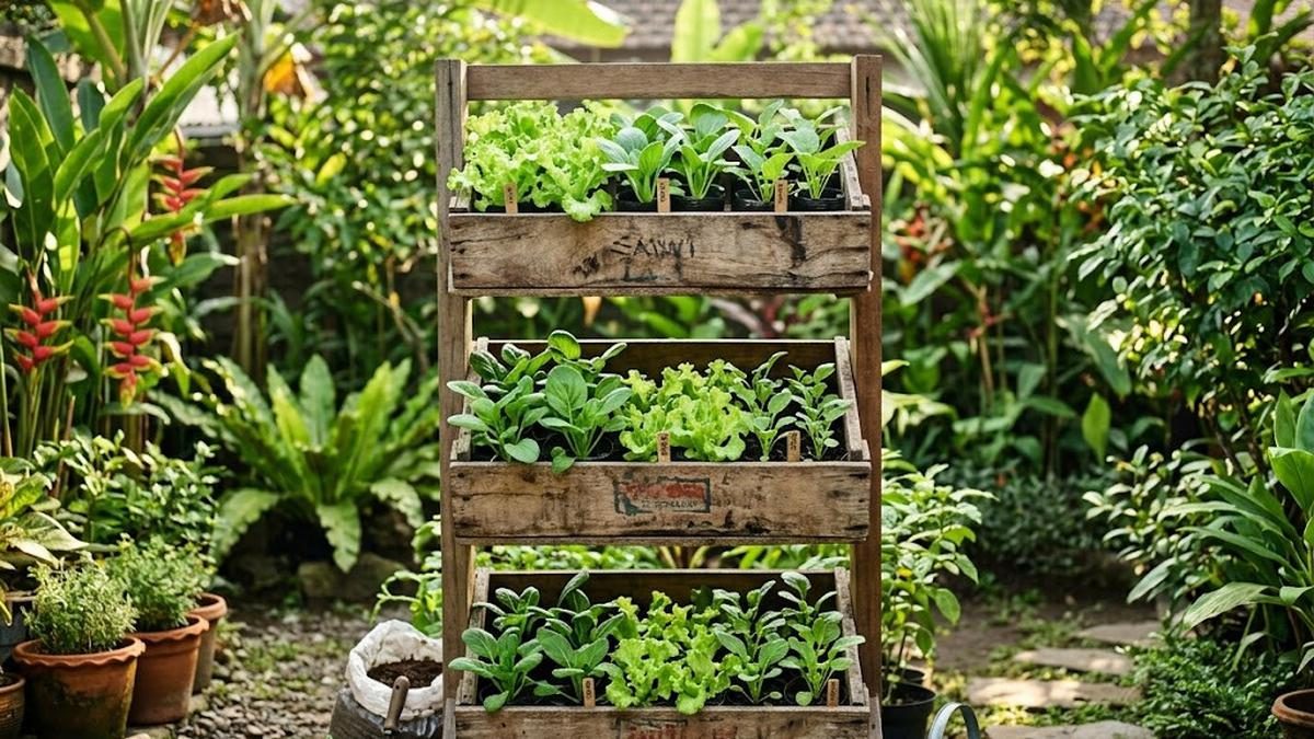 Cara Membuat Rak Bibit Sayur dari Peti Buah Bekas untuk Berkebun Ramah Lingkungan